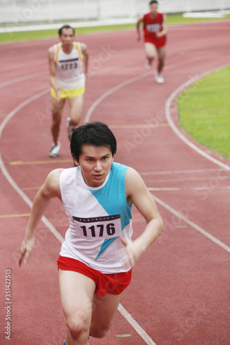 Men racing to finish line