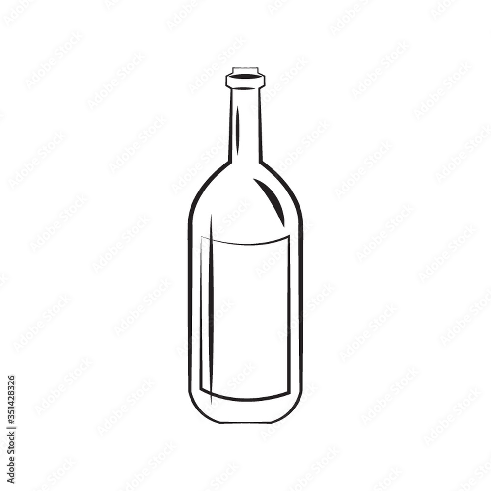 A wine bottle illustration. A wine bottle illustration.