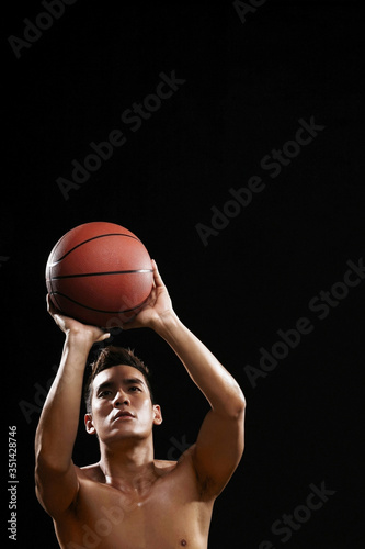 Man playing basketball