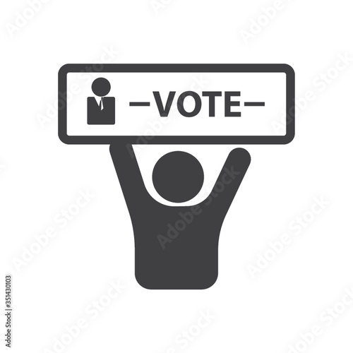 Man with vote signboard