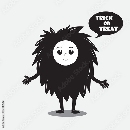 Person in a costume saying trick or treat