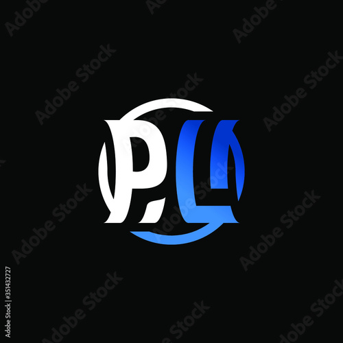 Initial Letter PL Circle Logo Design	

