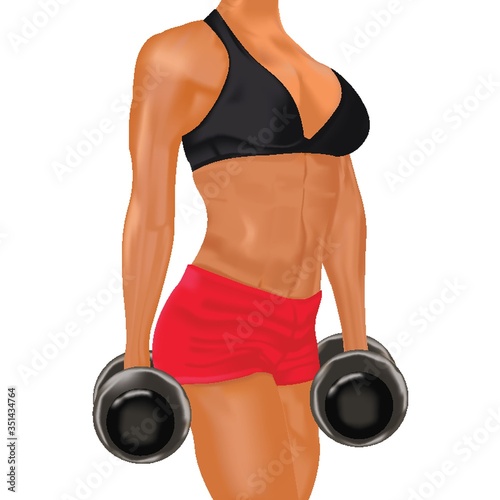 woman holding dumbbells