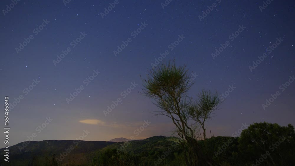 Timelapse of beautiful starry sky over mountains at night Timelapse of beautiful starry sky over mountains at night