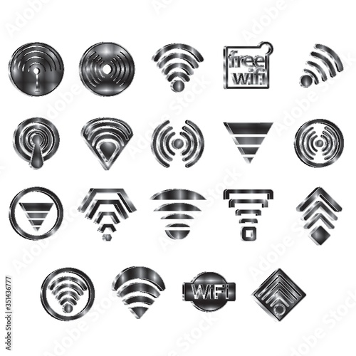 set of wifi icons
