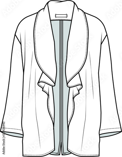 Women; Fashion Flat Sketches For Jackets.