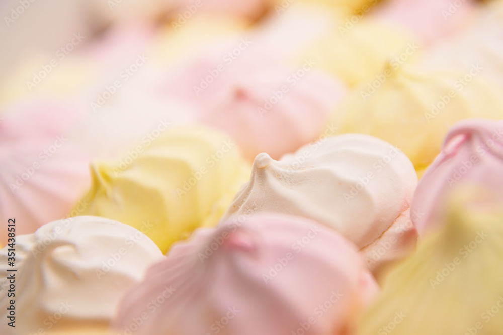 Multi-colored marshmallows.