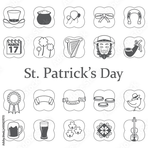 set of saint patrick's day icons