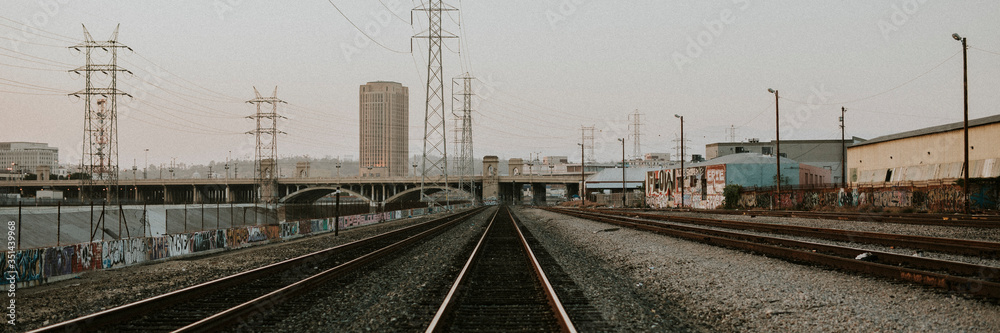 Railroad traks in Los Angeles, California Railroad traks in Los Angeles, California