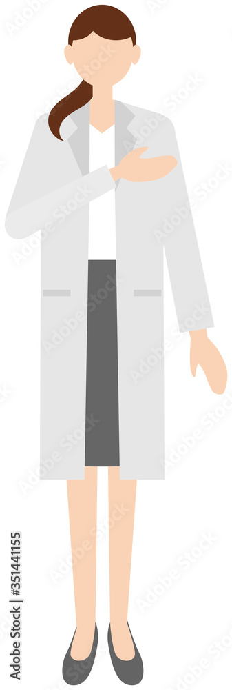 Vector image of a female doctor in in the white coat Vector image of a female doctor in in the white coat