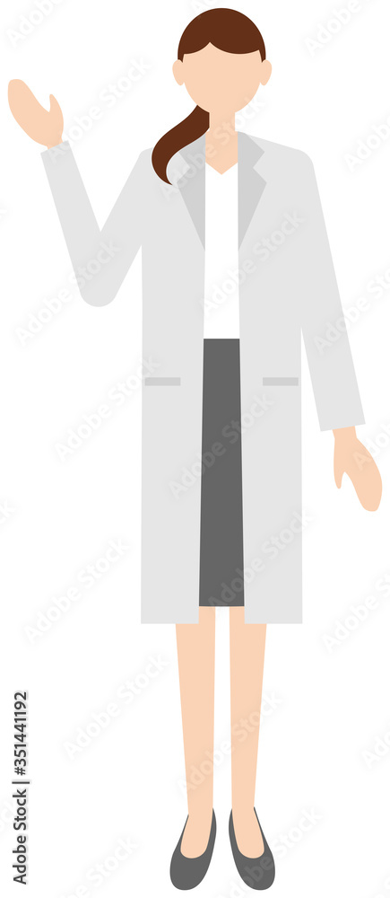 Vector image of a female doctor in in the white coat Vector image of a female doctor in in the white coat