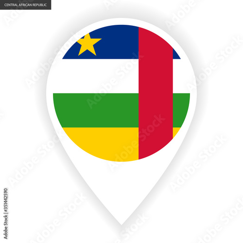 Free Download Central African Republic marker icon with shadow isolated on white background. Central African Republic sticker flag on white background. - GFXLoad