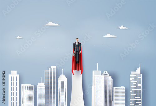 super businessman flying