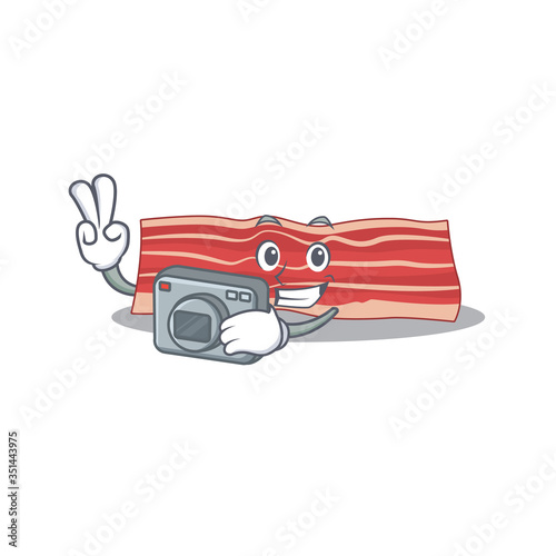 a professional photographer bacon cartoon picture working with camera