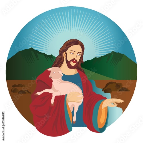 jesus holding lamb