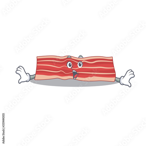 Bacon mascot design concept having a surprised gesture