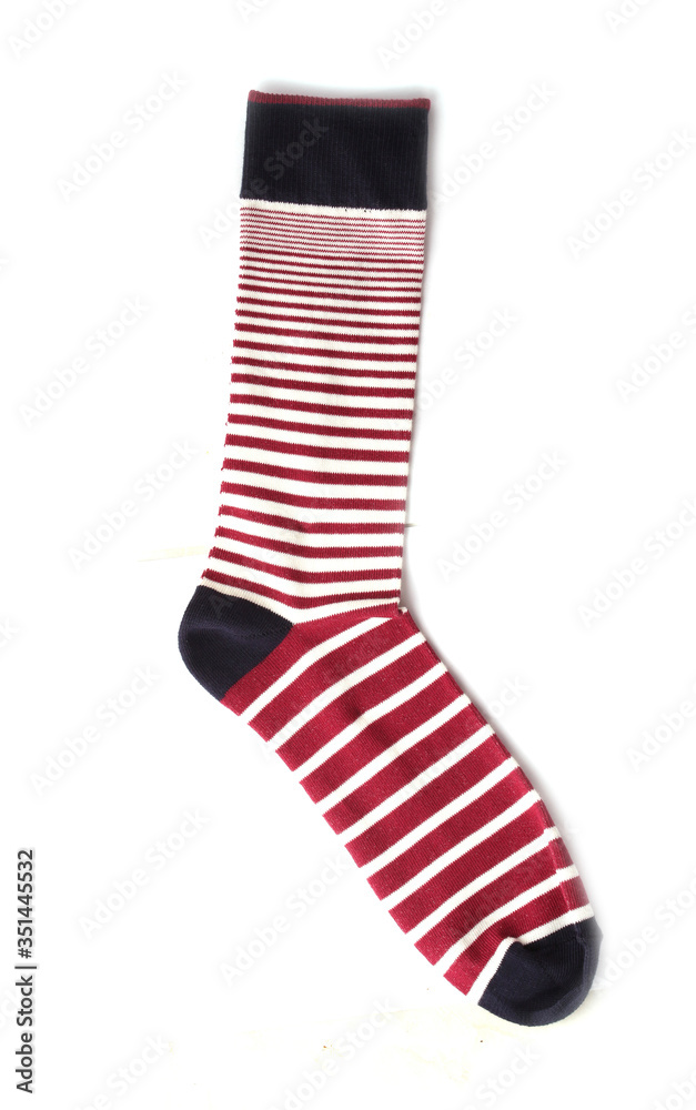 striped sock on a white background striped sock on a white background