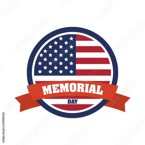 united states of america flag in circular seal