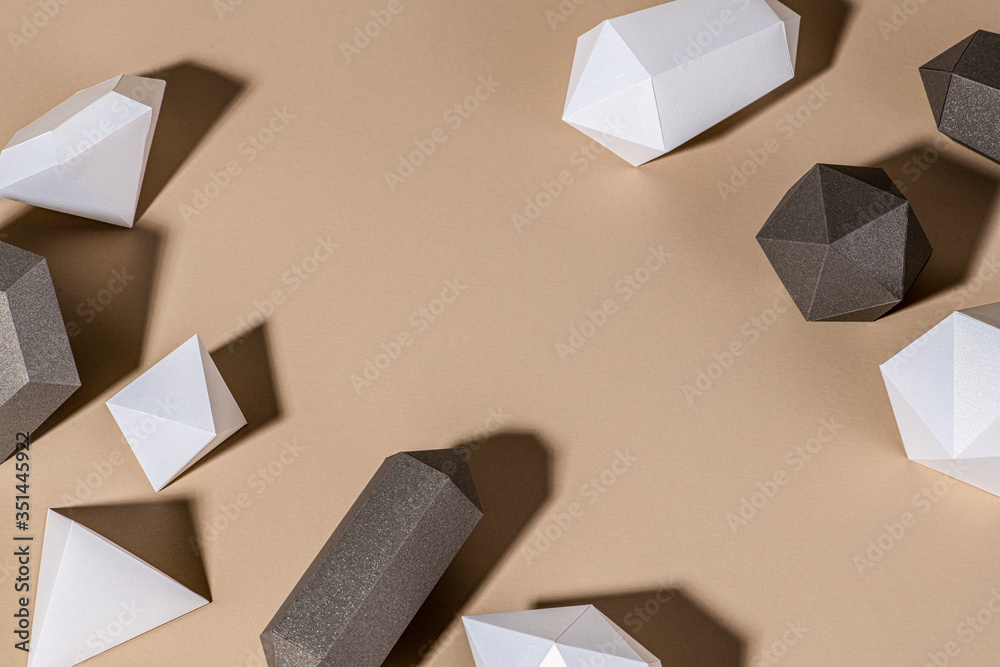 3D diamond shaped paper craft background design