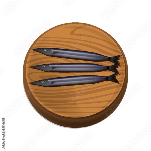 Fishes on chopping board