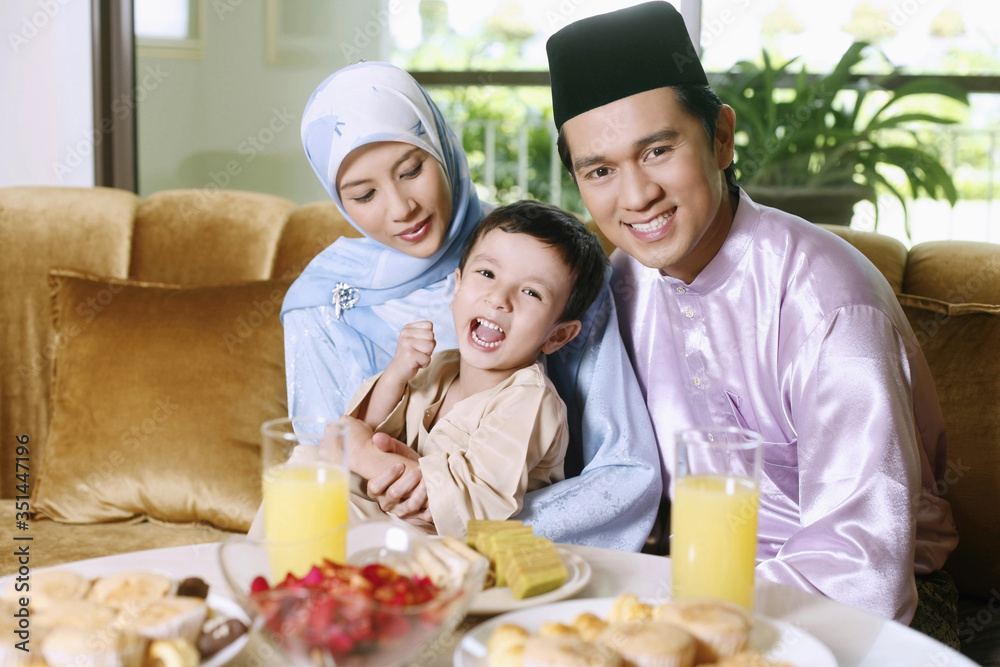 Happy family during Hari Raya Happy family during Hari Raya