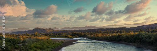panoramic view of biobio river, chile