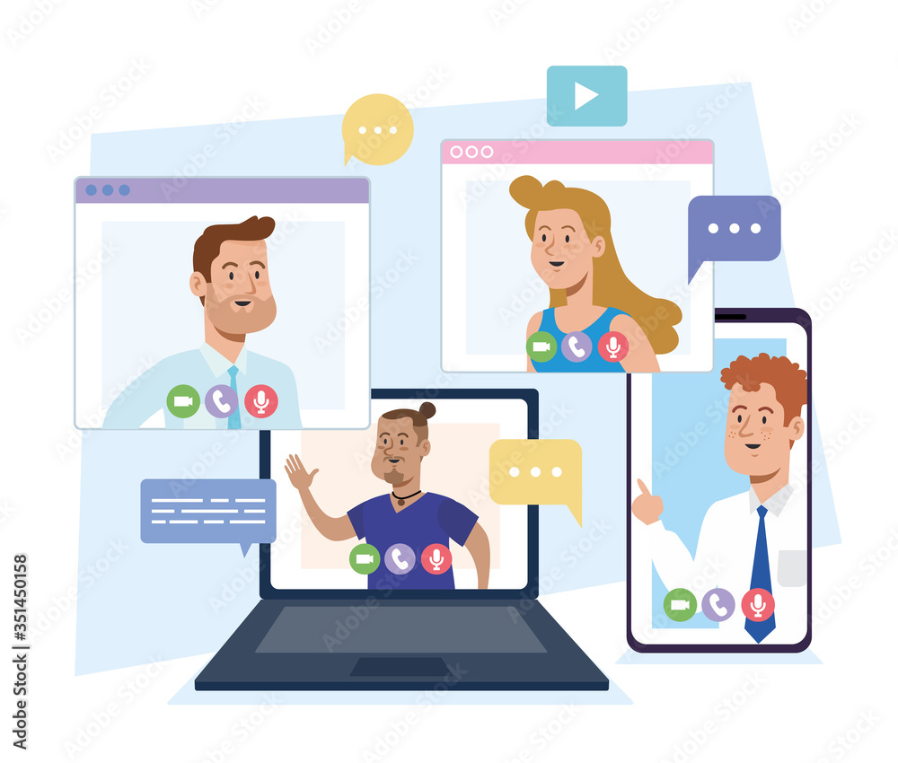 businesspeople video call conference chat to teamwork businesspeople video call conference chat to teamwork