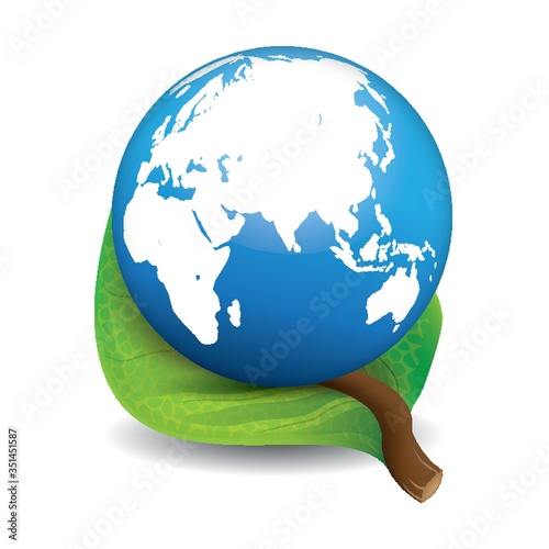 leaf with earth photo