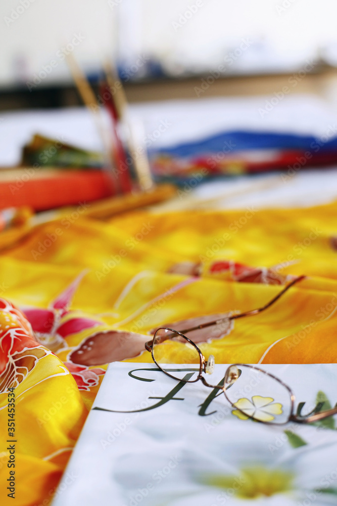 Fototapeta premium Painted batik fabric