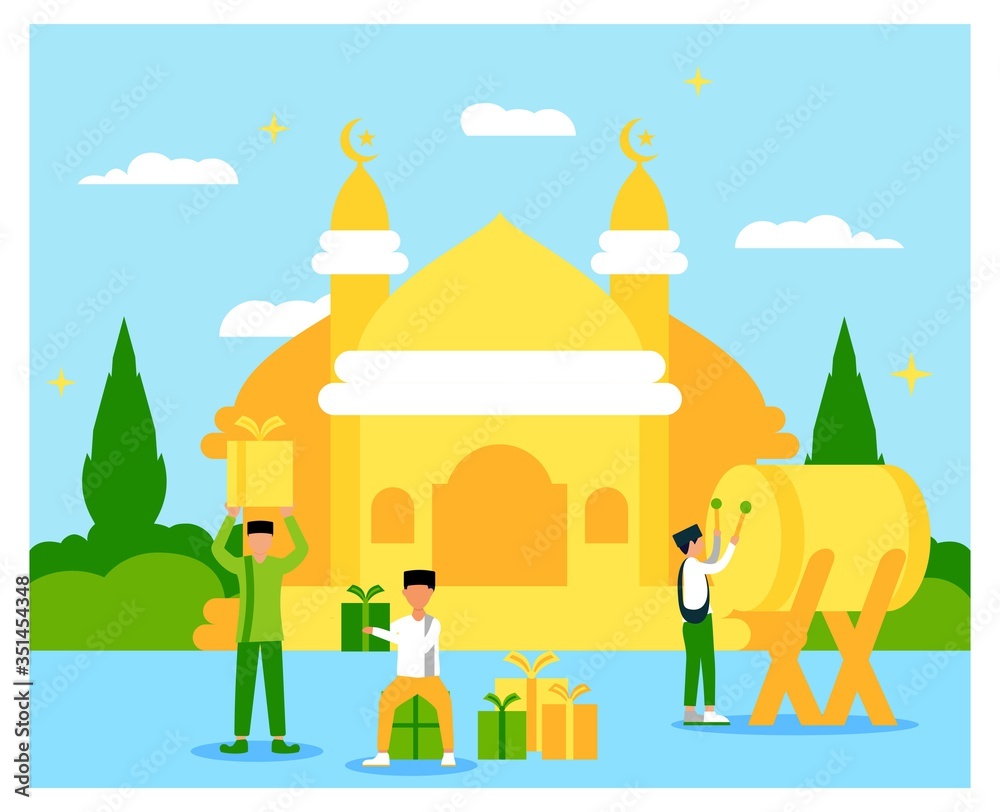 Fototapeta premium Happy Eid Mubarak Gift Concept