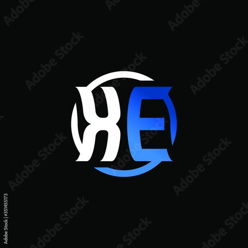 Initial Letter XE Circle Logo Design