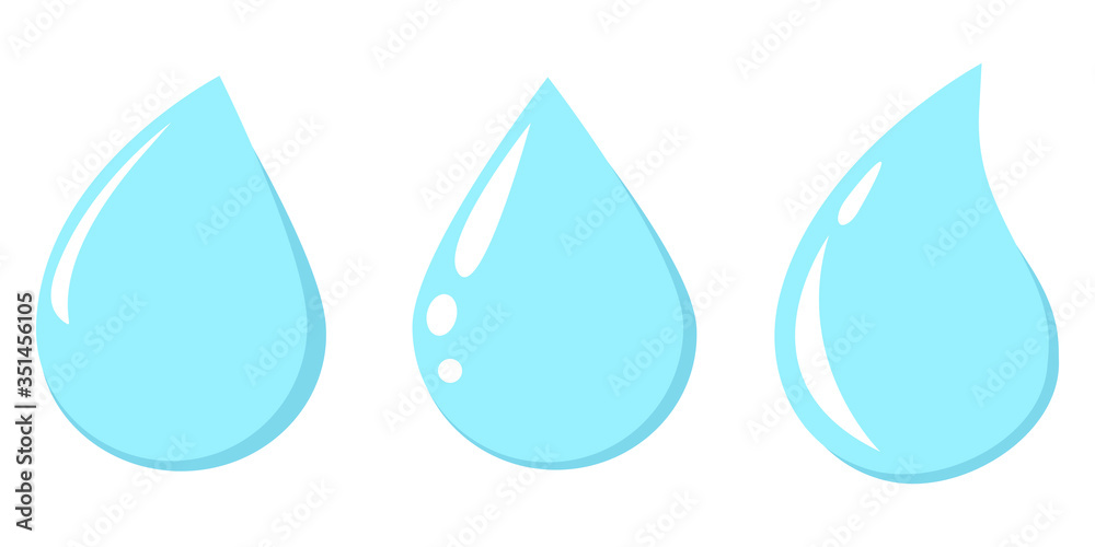 Blue water drop icon. Vector image of raindrop. Set of logos droplets. Stock template. Blue water drop icon. Vector image of raindrop. Set of logos droplets. Stock template.