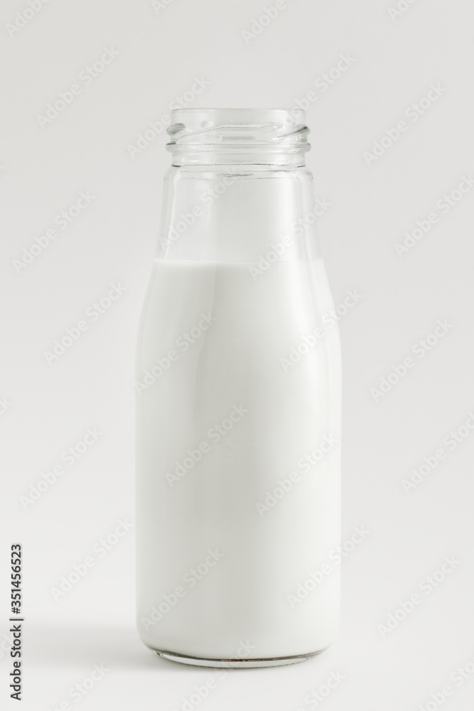 Fresh milk in a glass bottle Fresh milk in a glass bottle