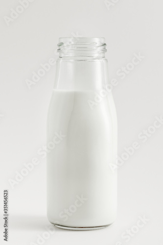 Fresh milk in a glass bottle