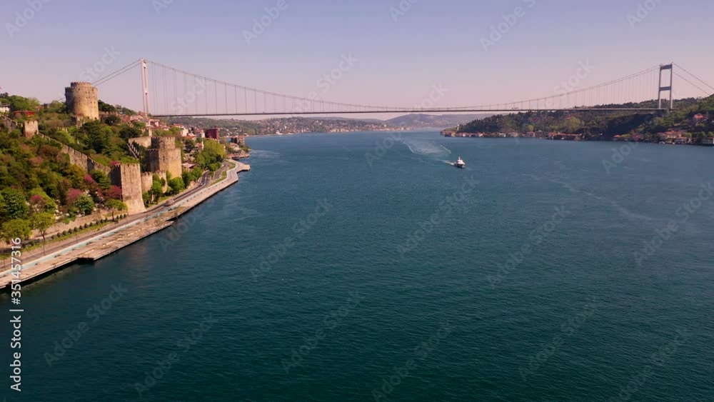 Fatih Sultan Mehmet Bridge, Second Bosphorus Bridge from Istanbul Turkiye. Aerial view. Fatih Sultan Mehmet Bridge, Second Bosphorus Bridge from Istanbul Turkiye. Aerial view.