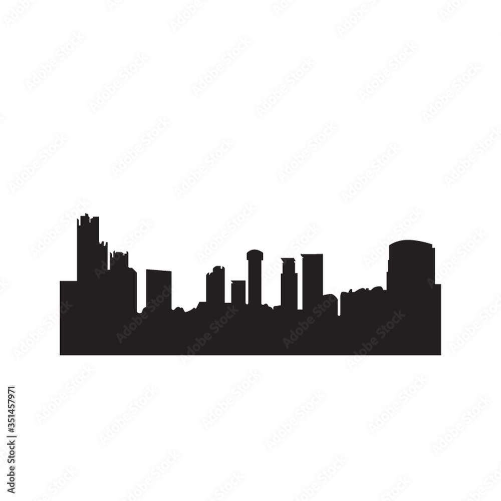 silhouette of urban city