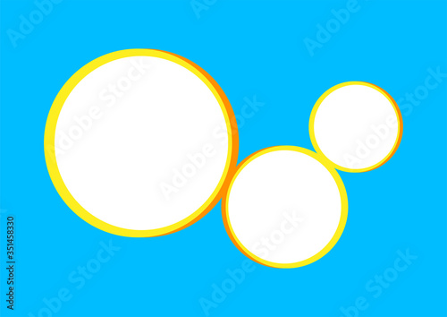 template banner rectangle a4 blue and circle blank for background, blue and circle frame empty for banner presentation, cover paper blue a four print for clip art, mock up a4 for ad copy space