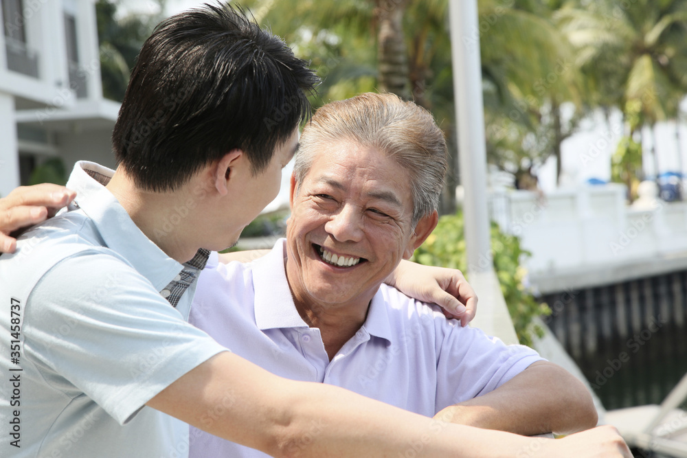Fototapeta premium Father and son spending time together