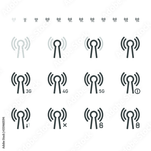 Wifi icon vector illustrator. Connect disconnect secure download symbol. 128x128 pixels and 640x640 pixels. Vector illustrator.