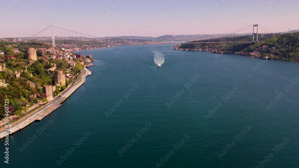 Fatih Sultan Mehmet Bridge, Second Bosphorus Bridge from Istanbul Turkiye. Aerial view. Fatih Sultan Mehmet Bridge, Second Bosphorus Bridge from Istanbul Turkiye. Aerial view.