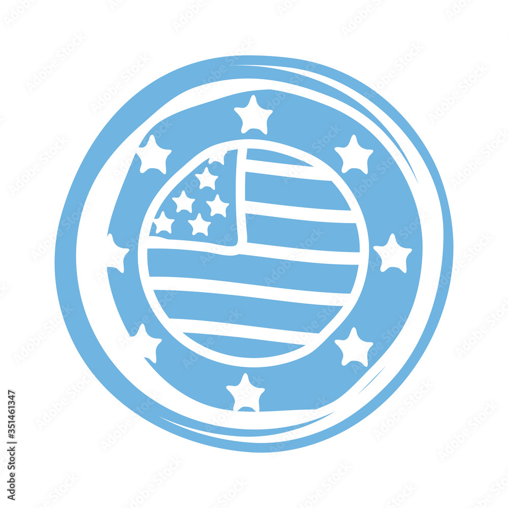 usa flag circular frame block style icon usa flag circular frame block style icon