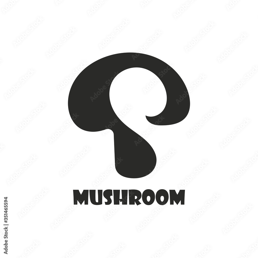 Mushroom logo modern and simple stamp style. nature or food vector design Mushroom logo modern and simple stamp style. nature or food vector design