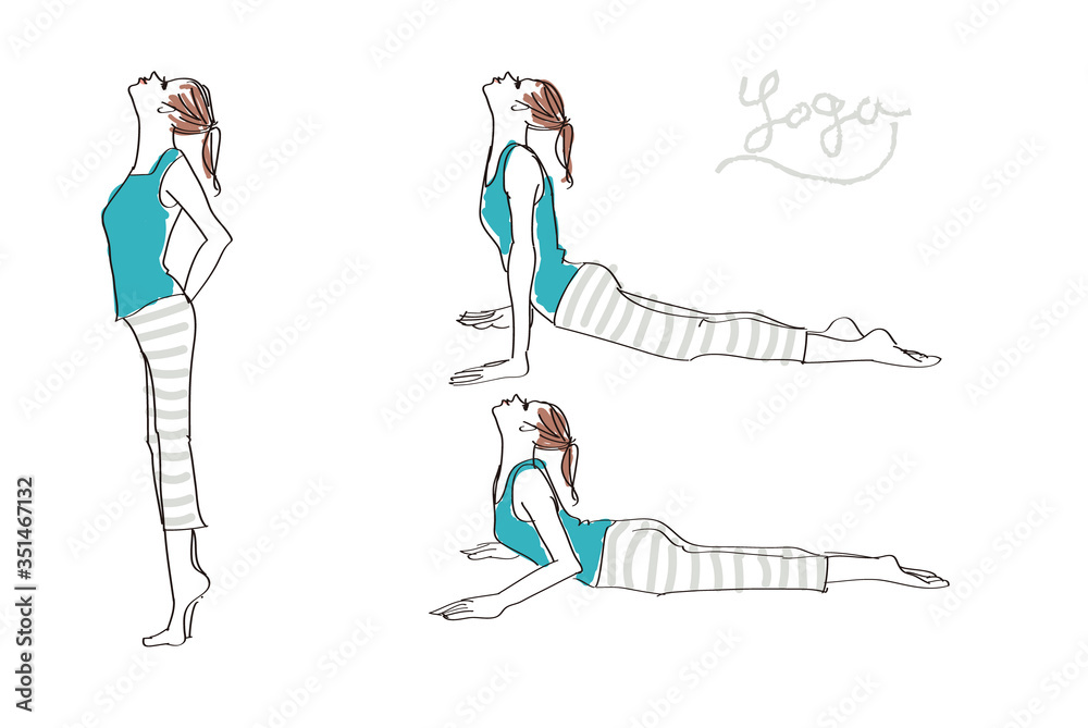 ヨガ ストレッチ イラスト セット Stock Vector Adobe Stock