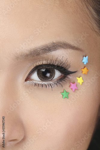 Woman with stars on her face