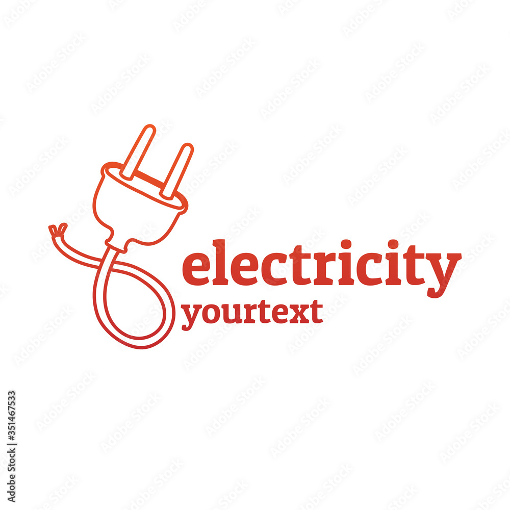 Fototapeta premium electricity hand drawn logo design. gradient color