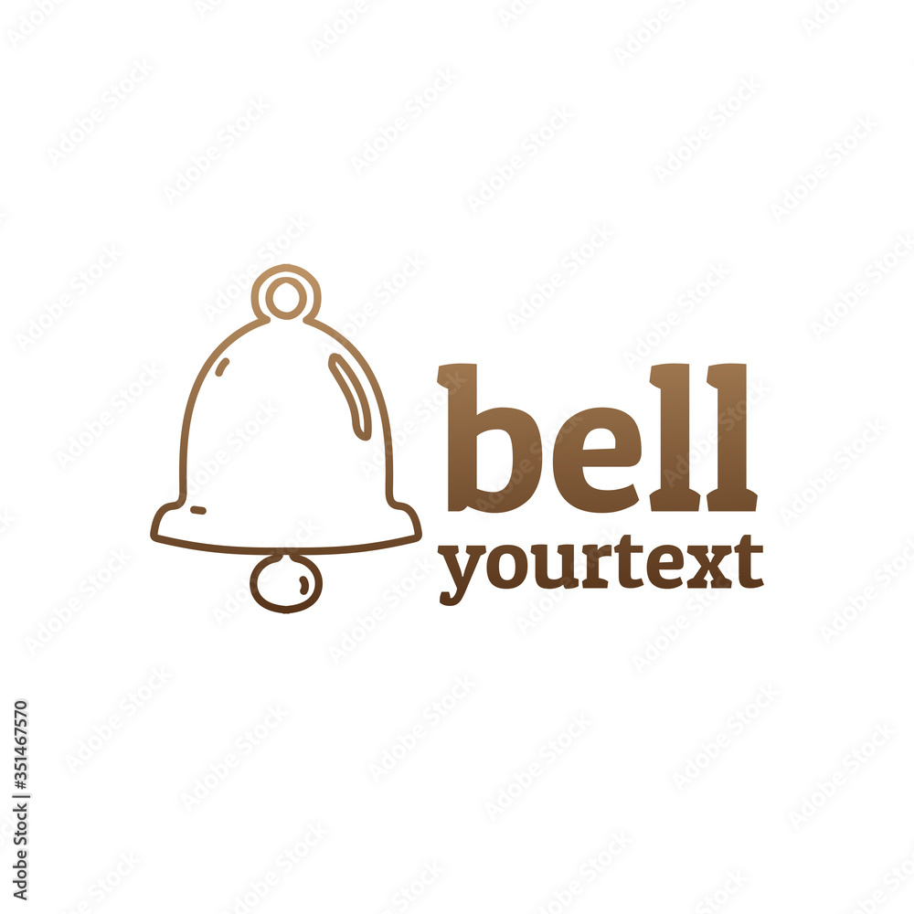 bell hand drawn logo design. gradient color bell hand drawn logo design. gradient color