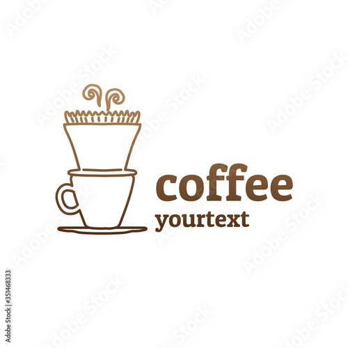 coffee hand drawn logo design. gradient color