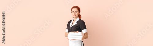 Beautiful young chambermaid...