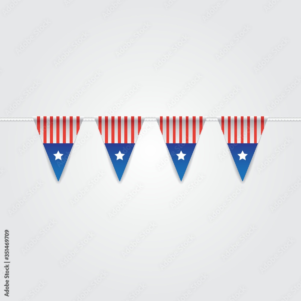 Obraz premium USA bunting flags illustration.