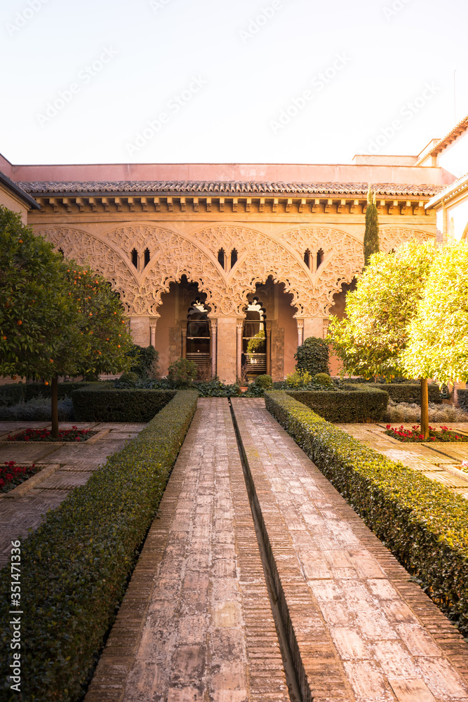 Palacio Aljaferia, fortified medieval Islamic palace in Zaragoza, Spain